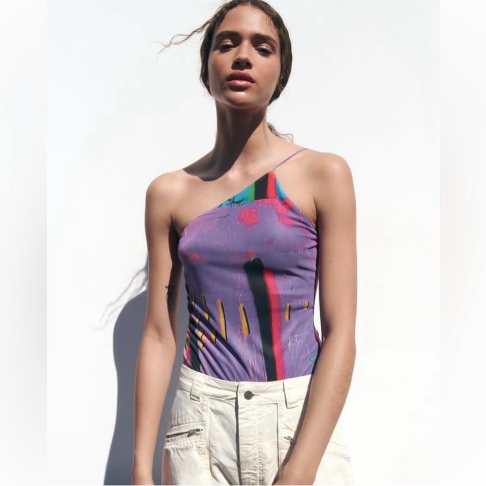 ZARA DAVID PHER Printed Bodysuit